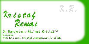 kristof remai business card